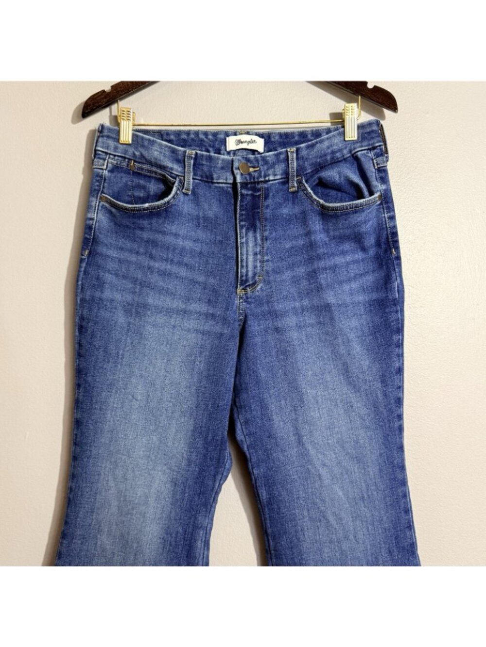 Wrangler Bespoke Flare Bootcut Wide Jeans Women Size 32 Cowboy Cowgirl Western - Picture 9 of 12